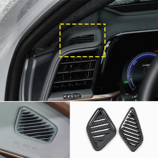 Carbon Fiber Dashboard L&R Air Outlet Vent Trim 2pcs For Toyota Crown -2024