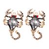 Pinkdudu Модные разноцветные серьги-гвоздики в виде скорпиона, преувеличенные блестящие большие серьги со стразами и насекомыми для женщин, ювелирные изделия PD1179