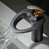 Black Basin Faucets Waterfall Bathroom Faucet Single Handle Basin Mixer Tap Bath Faucet Brass Sink Water Crane Silver 855964