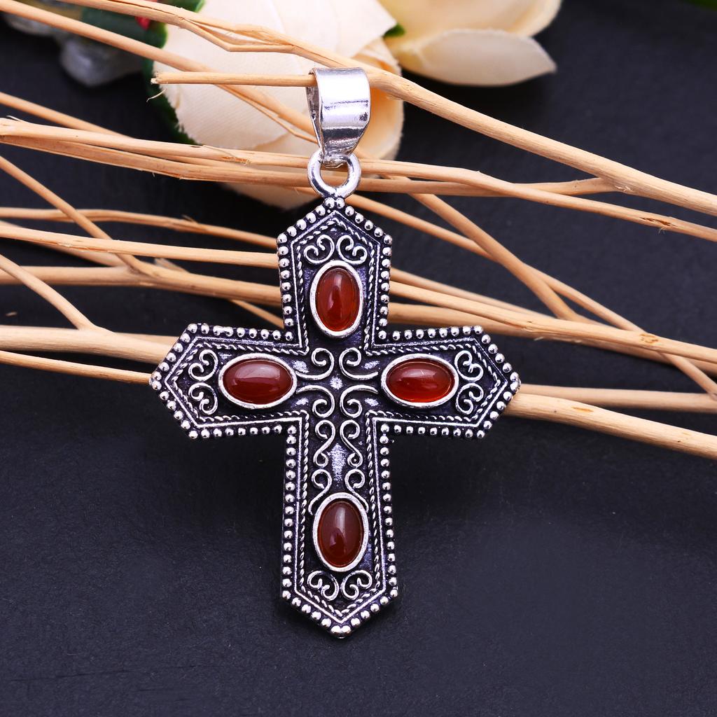 Подвеска из стерлингового серебра 925 пробы ручной работы с натуральным драгоценным камнем 3 дюйма t6e99