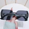 Корейские Солнцезащитные Очки Большие Квадратные Градиентные Солнцезащитные Очки для Женщин Мужчин Модные Безободковые Солнцезащитные Очки