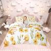 Homewish Ржаной Комплект Пододеяльника с УткамиЦветочный Комплект Покрывала с Country FlowerБело-Желтый Комплект Постельного Белья Для Мальчиков Подростков