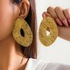 Exaggerated French Disc Metal Earrings, Simple and Irregular Texture Stud Earrings Are Niche