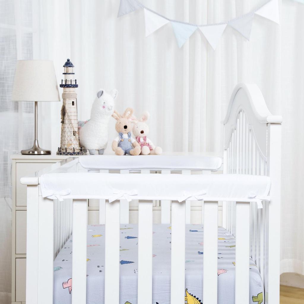 Минималистский белый бампер для детской кроватки - защитное ограждение для предотвращения столкновений в европейском и американском стиле