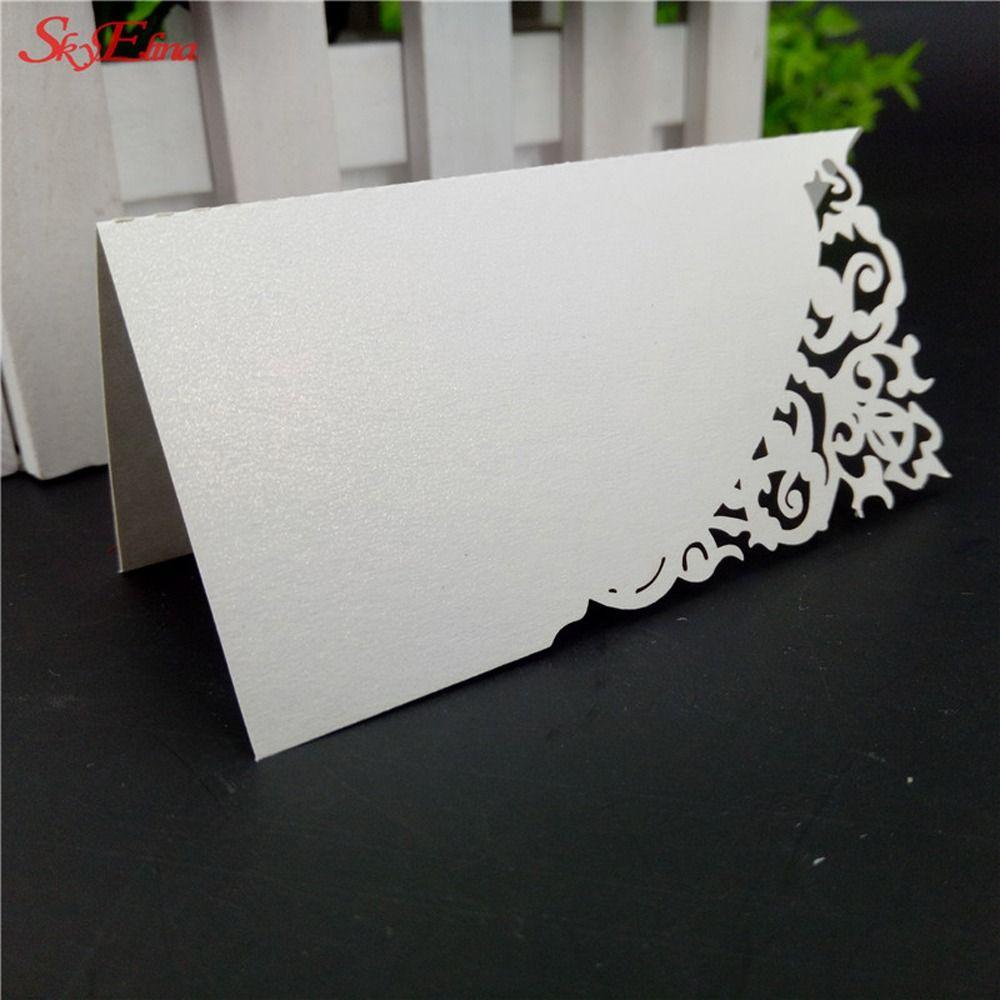 10pcs Laser Cut Seat Card Paper Seating Number Card Wedding Table Place Cards Banquet Tables