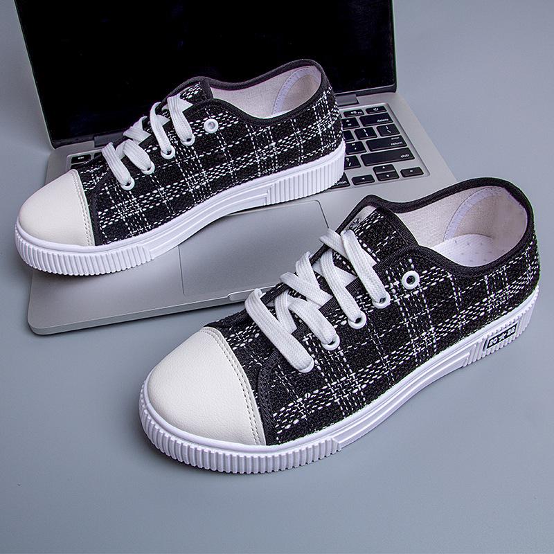 Новые женские дышащие парусиновые маленькие белые туфли корейского выпуска универсальные повседневные туфли на плоской подошве модные спортивные кроссовки