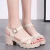New Women 'S Summer Sandals Comfortable High Heels Open Toe Non -Slip Soft Bottom Casual Shoes Slip On Women 'S Sandals