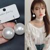 Серьги-подвески из стерлингового серебра S925 в корейском стиле с крупной круглой жемчужиной для женщин