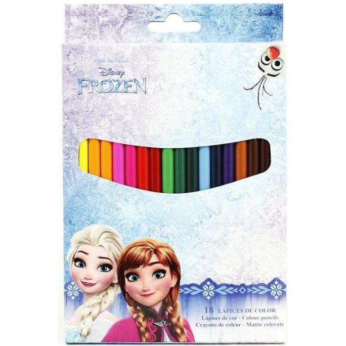 Crayons de couleurs - DISNEY FROZEN - Reine des Neiges - Boîte 18 pièces - Multicolore - Enfant/Fille