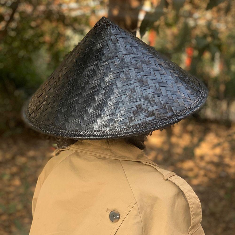 Fu Hats Женские Солнечные Шляпы Шляпы из Бамбука и Ротанга Туризм Дождевые Кепки Мужские Шляпы Рыбака Плетеные Соломенные Шляпы