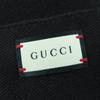 Great GUCCI Stall Large scarf with logo and fringe black wool Women 599437 Used