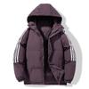 Striped Hooded Cotton Jacket Men and Women Paragraph Winter Couples Paragraph Cotton Jacket Plus Cotton Thickened Jacket Cotton Jacket Men