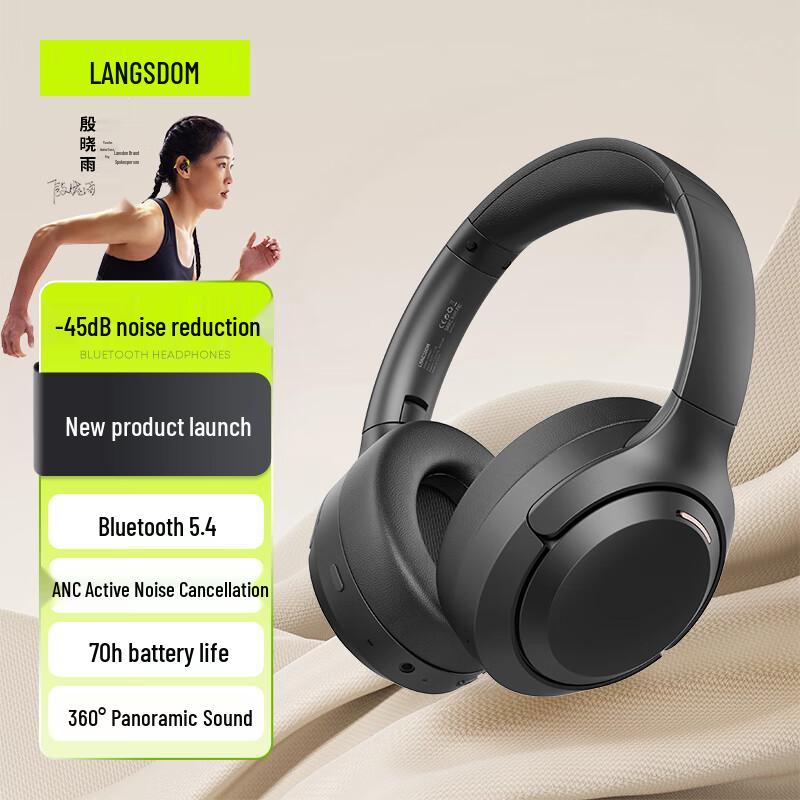 Lanston HBN07 Active Noise Cancelling Wireless Over-Ear Headphones