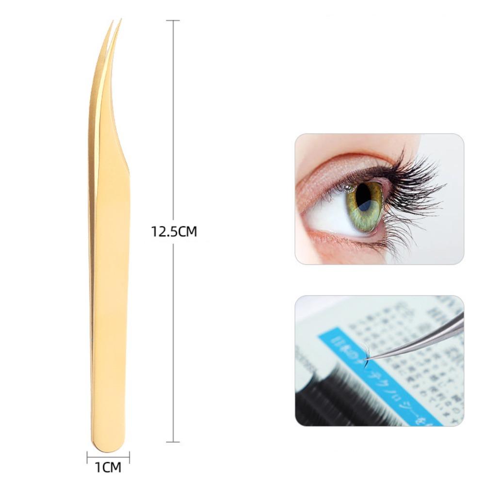 Пинцеты с изогнутым кончиком против скольжения Золотые прямые пинцеты Пинцеты для наращивания ресниц Аксессуары для макияжа