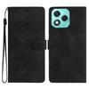 For Honor 400 Lite 5G Case Leather Imprinted Flower Phone Cover Wallet with Wrist Strap