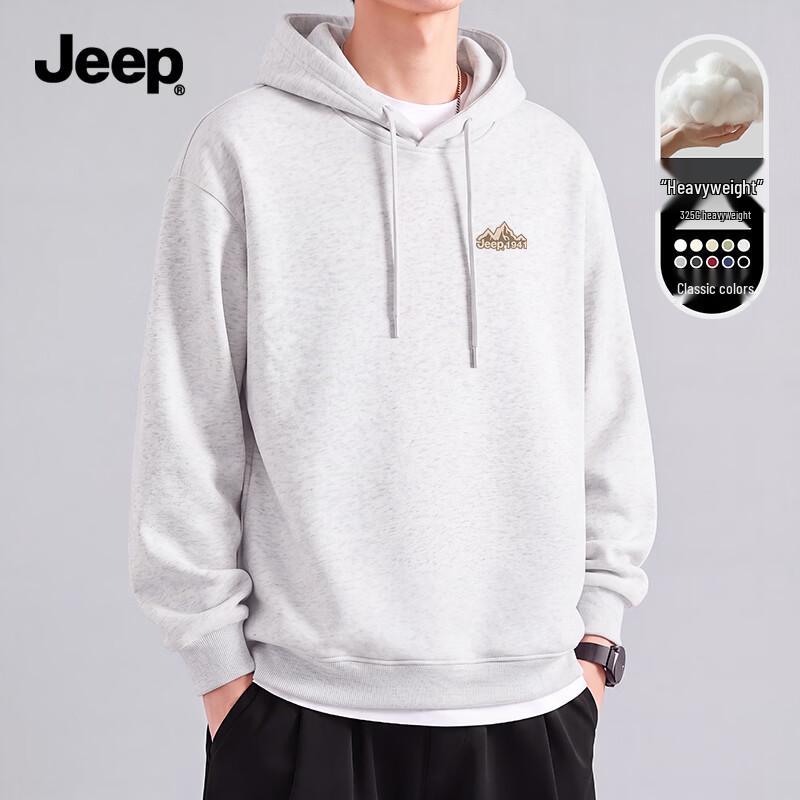 Jeep Мужская толстовка с капюшоном свободного кроя, из плотного материала