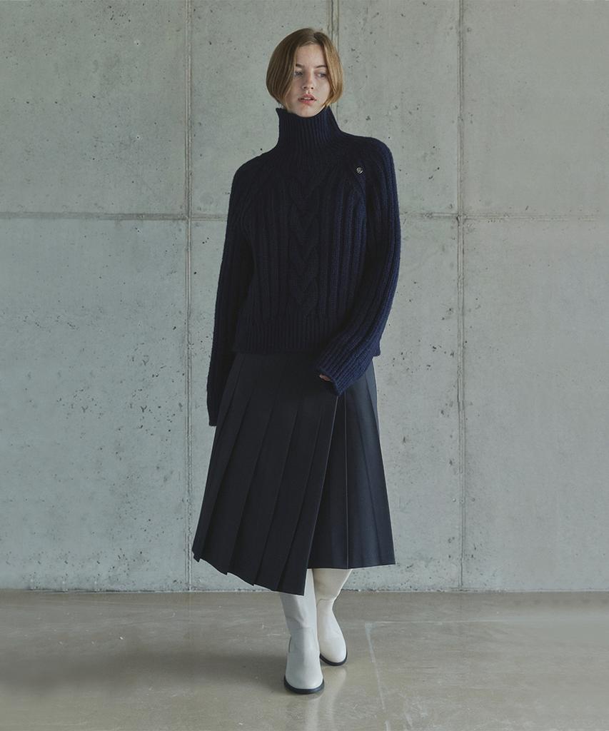 Ihr Asymmetrical Pleated Skirt / Charcoal