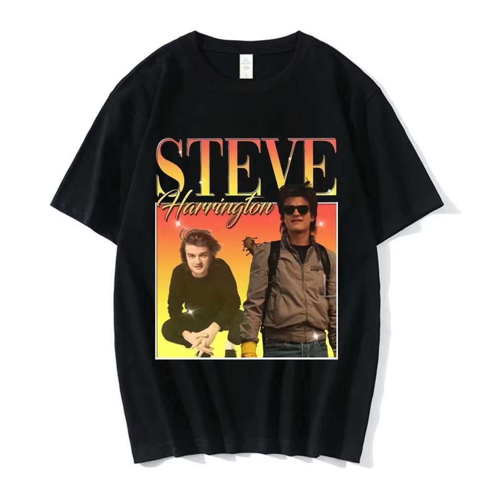 2026 Steve Harrington Tshirt Womens Printed Tshirt Unisex ShortSleeve LooseFit Cotton TShirt Harajuku Street Style Top