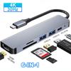 USB C HUB 4K 30 Гц Type C на HDMI-совместимый PD 87 Вт USB-разветвитель USB-адаптер для Macbook Air Pro USB3.0 HUB TF SD Multi Converter