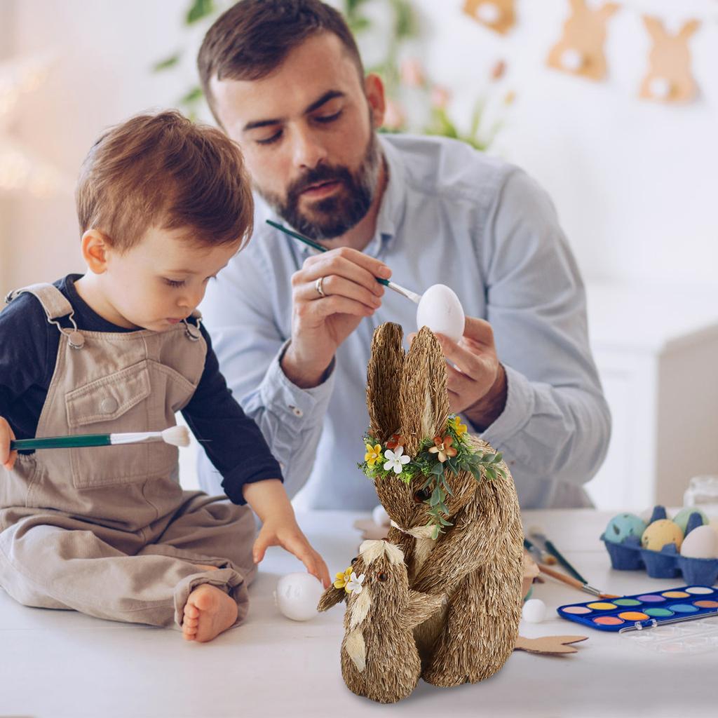 Пасхальные украшения с кроликами. Весенний домашний декор. Статуэтки кроликов.