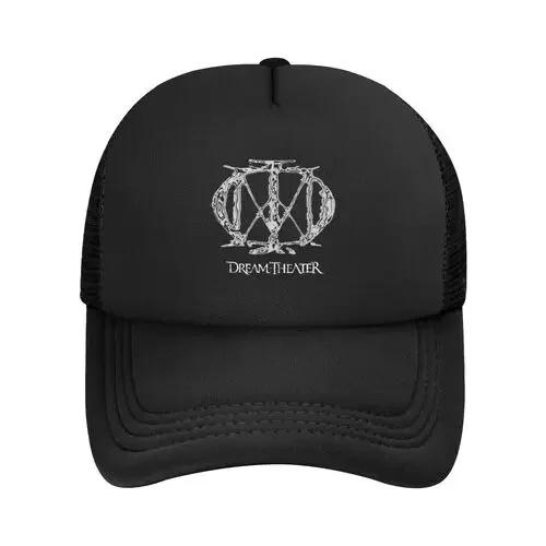 Black Dream Theater Logo Mesh Baseball Cap Unisex Fashion Hat Hat Adjustable Polyester Trucker Cap Wholesale New Trucker Caps