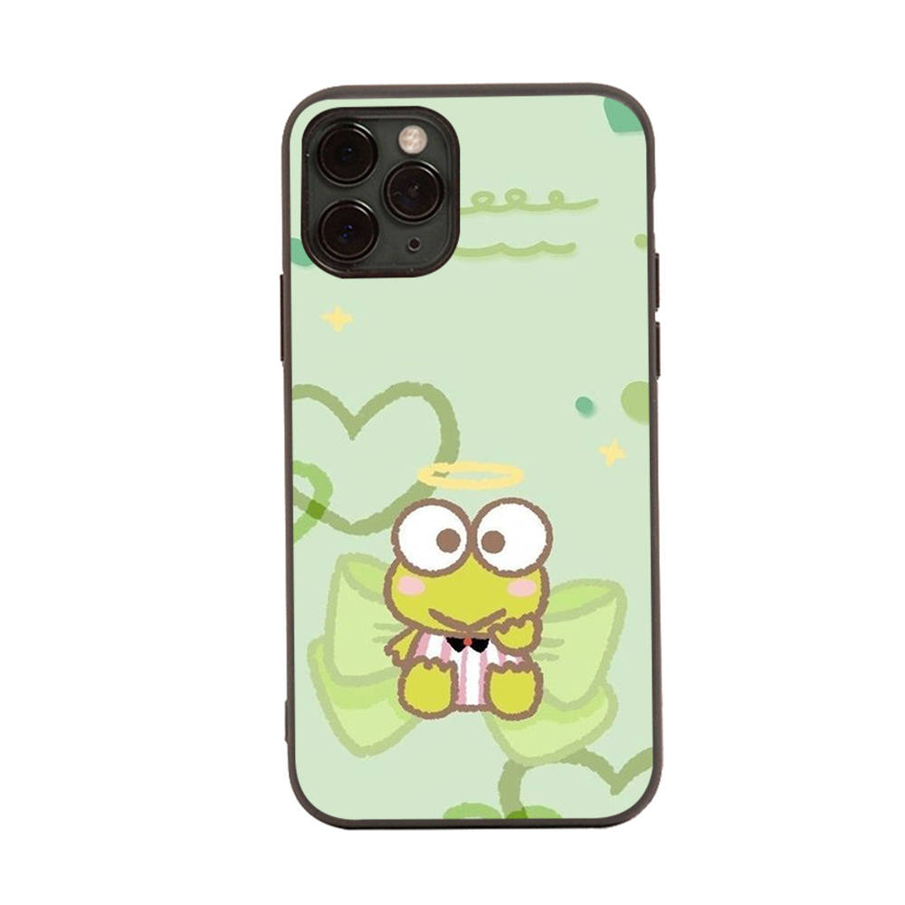 HK18 Cute Keroppi Black Sofe Case for Samsung Note 20 Lite S24 Ultra S23 A03 A05 A06 A11 A71 A15 A16 A13 A24 A25 A33 A52 A53 A50 M55 M35 Plus