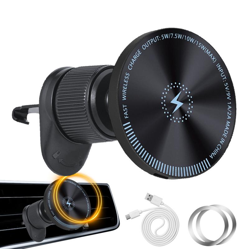 Автомобильное зарядное устройство Адаптер магнитного беспроводного зарядного устройства Элегантный портативный держатель для телефона Крепление для сотового телефона для смартфонов и планшетов