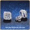 Luxury Designer Real 1 Carat Moissanite Diamond Stud Earrings for Women S925 Sterling Silver Earring Wedding Fine Jewelry