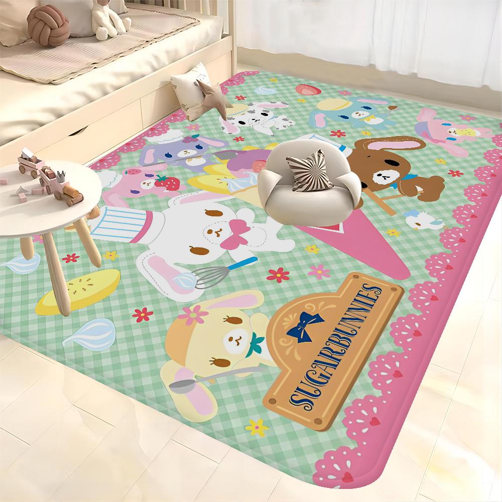 S_sugarbunnies Anime Kawaii Bathroom Mat Retro Multiple Choice Living Room Kitchen Rug Non-Slip Bedside Mats