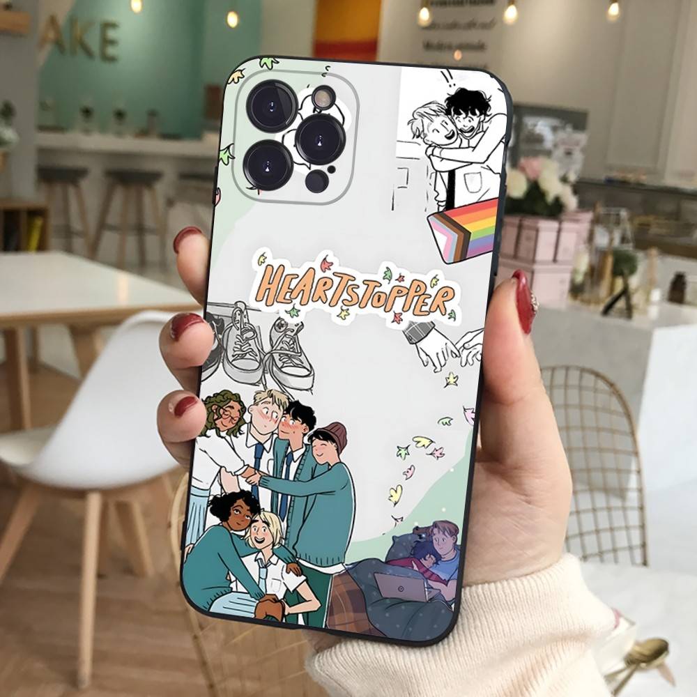 New Heartstopper Anime Phone Case For IPhone 17 16 15 14 13 12 11 Pro Max Plus Soft Black Cover