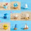 Charming Resin Surfboard Sailboat Seagull Seashell Beach Decor Miniatures Modern