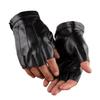 Крутые кожаные перчатки для вождения Панк-перчатки для выступлений Модные митенки без пальцев Вечеринка