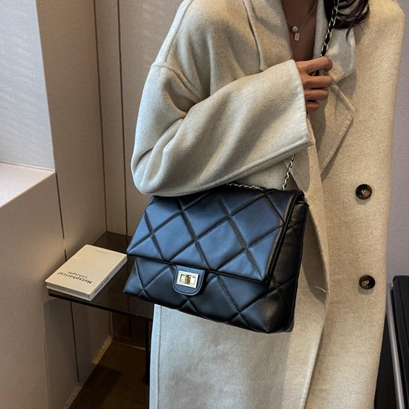 Новая модная женская сумка через плечо большой емкости осень и зима высококачественная сумка через плечо с бриллиантовой цепочкой