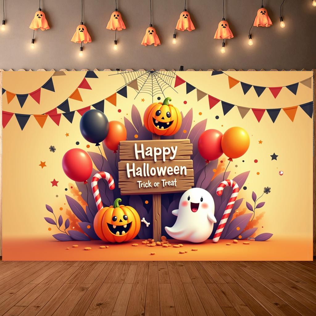 Счастливого Хэллоуина Знак Флажки Баннер для мероприятия Баннер «Сладость или гадость» Иконки Хэллоуина Баннер Хэллоуина для празднования