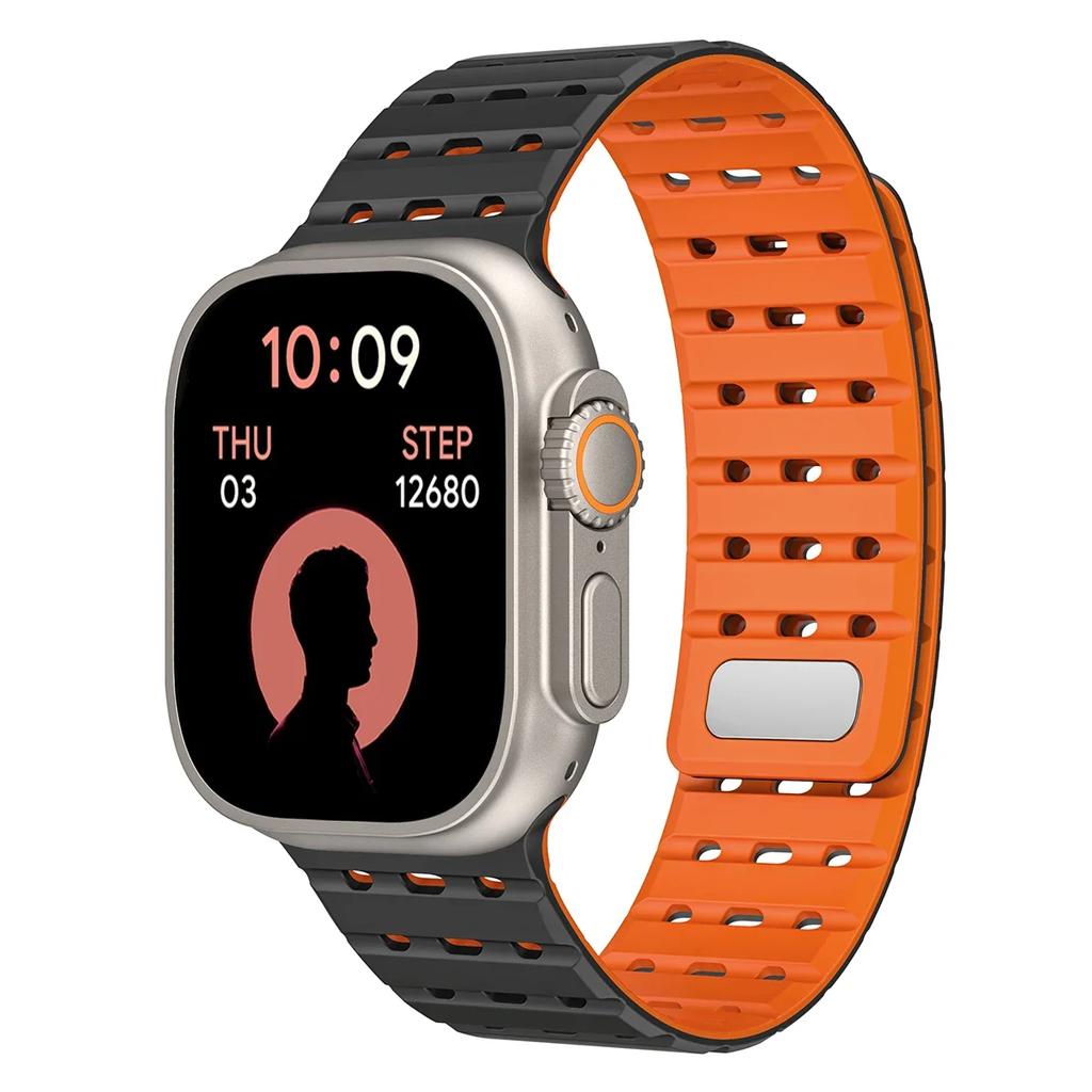 Силиконовый магнитный ремешок для Apple Watch 38 мм 40 41 42 44 45 49 46 мм спортивный дышащий браслет iWatch ultra3 s-11 10 9 8 7 6 5