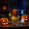 Pumpkin Head Duck Figurine Halloween Duck Decoration Resin Flip-off Duck