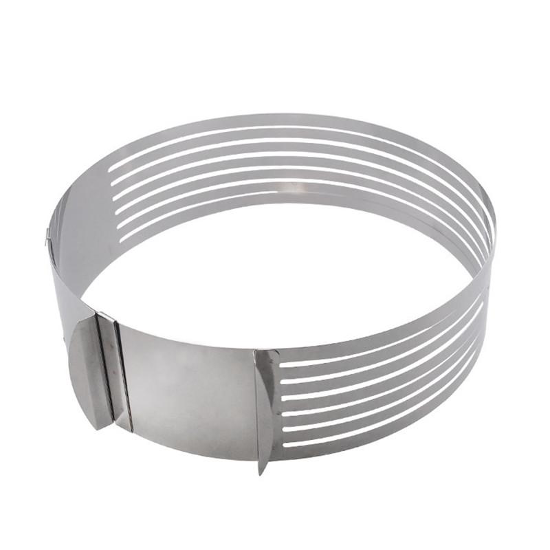 Регулируемая круглая форма для хлеба и торта 16-30 см, нержавеющая сталь, 6 слоев, мусс, форма для выпечки, инструмент для торта