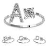 Cubic Zirconia 26 A-Z Letters Women Fashion Finger Open Ring Charming Wedding Ring