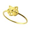 Handcrafted Ring 'Raccoon' Gold - 8x8 Mm
