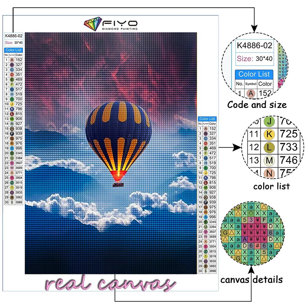 5D Diy Алмазная картина Воздушный шар Вышивка крестом Полный Алмазная вышивка Мозаика
