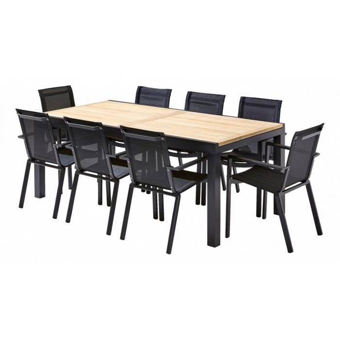 Комплект садовой мебели Bali T 8 / 12 + F 8 Черный Тик Wilsa Garden