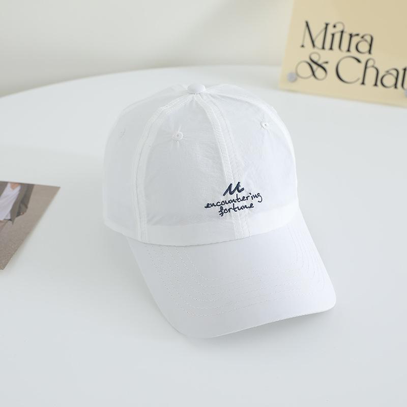 Простая вышитая быстросохнущая шляпа для улицы, защита от солнца, бейсболка, спортивная, дышащая, корейский стиль, тонкая и универсальная шляпа от солнца для женщин