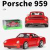 Масштаб 1/24 WELLY Porsche 959, модель автомобиля из сплава, литье под давлением, металлические игрушечные автомобили, модель автомобиля, коллекция высокой имитации, детские подарки
