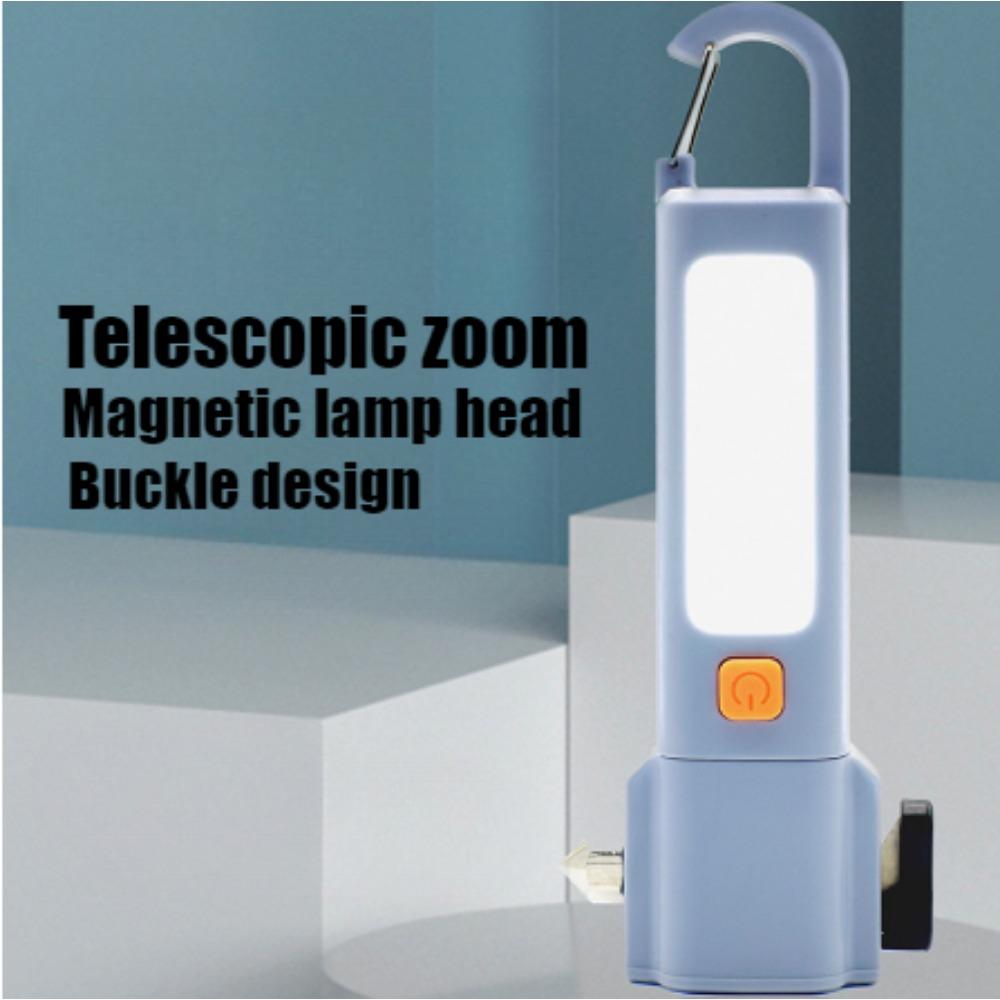 3pcs Strong Lighting ABS Flashlamp USB Charging Portable Outdoor Small Flashlight Camping Hanging Lamp Telescopic Focus COB Side Lamp