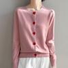 Женский вязаный кардиган с круглым вырезом Andy Cashmere, осенняя коллекция 2025 - Корейский стиль