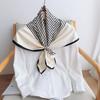 90×90 Large High-End Black & White Stripe Scarf: Professional Neckwear, Headband & Sunscreen Headscarf