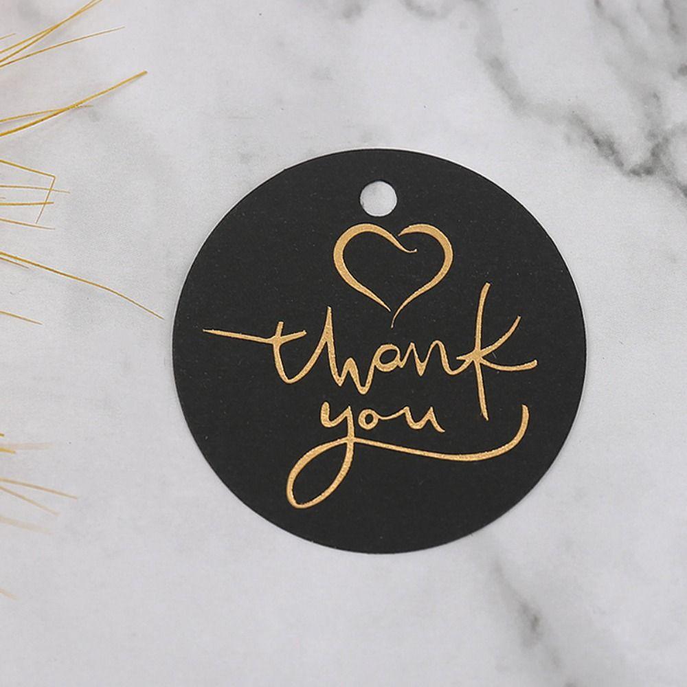 4.5X4.5cm Round Hang for Wedding Birthday Party White Thank You Tag Lables Gift Decoration Thank You Card