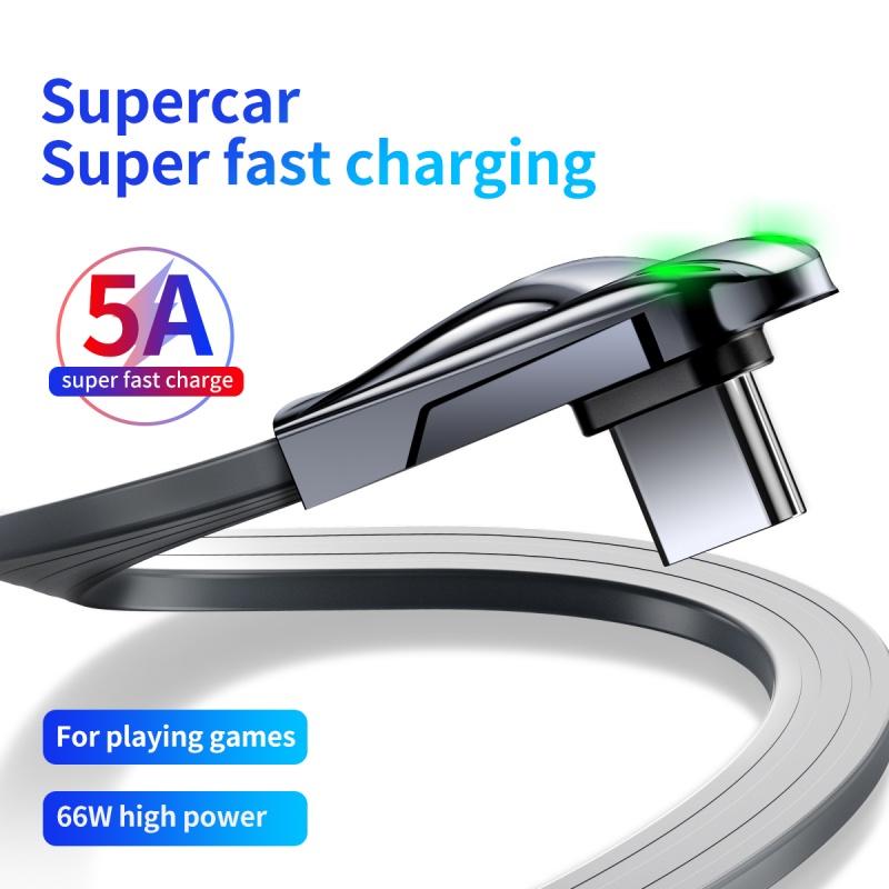 FONKEN Быстрая зарядка 5А, 66 Вт, USB Type C, 90 градусов, быстрая зарядка, USB-кабель c, шнур для передачи данных Type-C, зарядное устройство Usb-c для телефона Samsung Xiaomi Huawei Type c