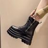 Chunky Platform White Ankle Boots Women Shoes Autumn Winter Pu Leather Booties Mujer Punk Thick Bottom Motorcycle Boots