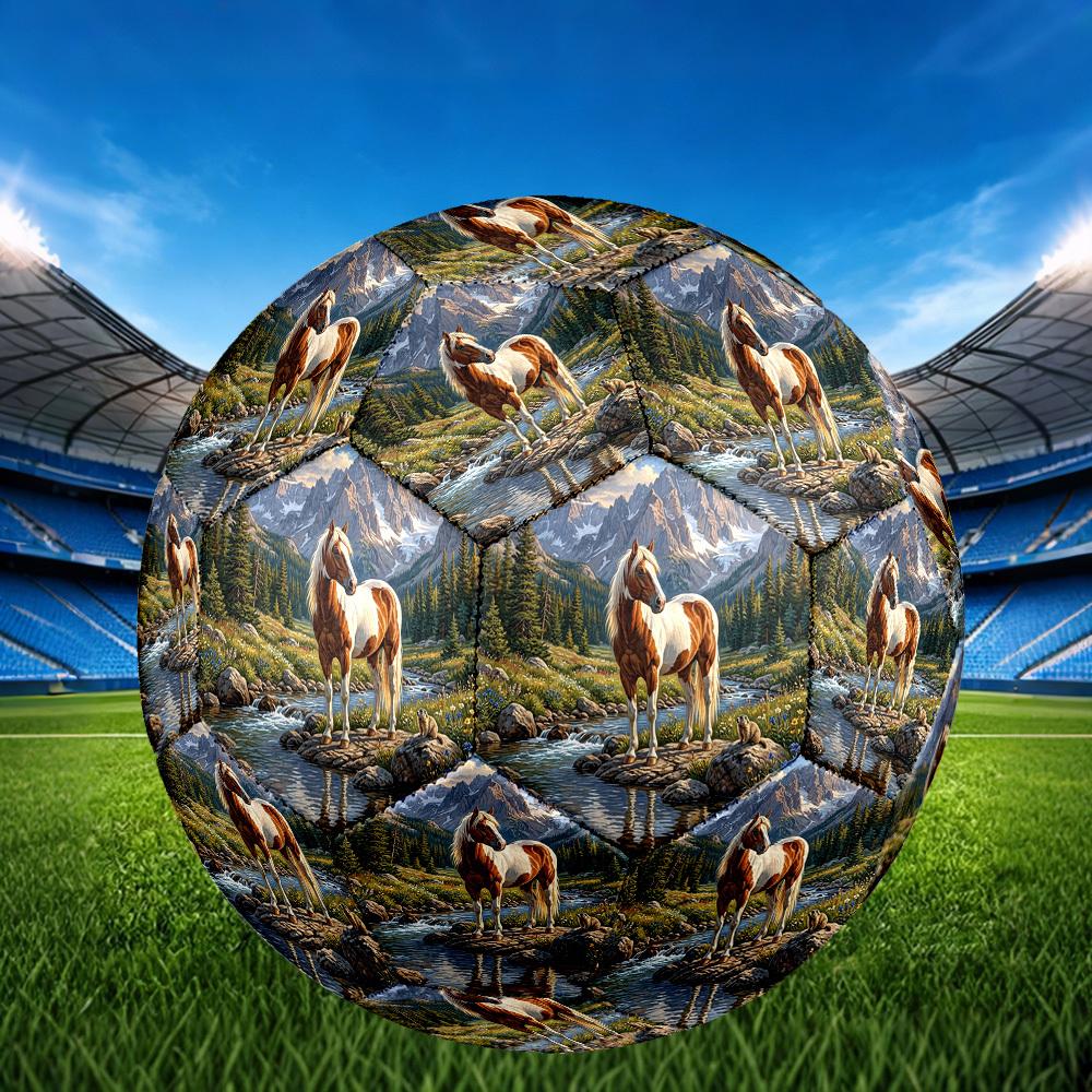 1pc Mountain Horse Reflection Durable Size 5 Soccer Ball Professional Match Training Football Indoor &Outdoor Sports Ball p60132